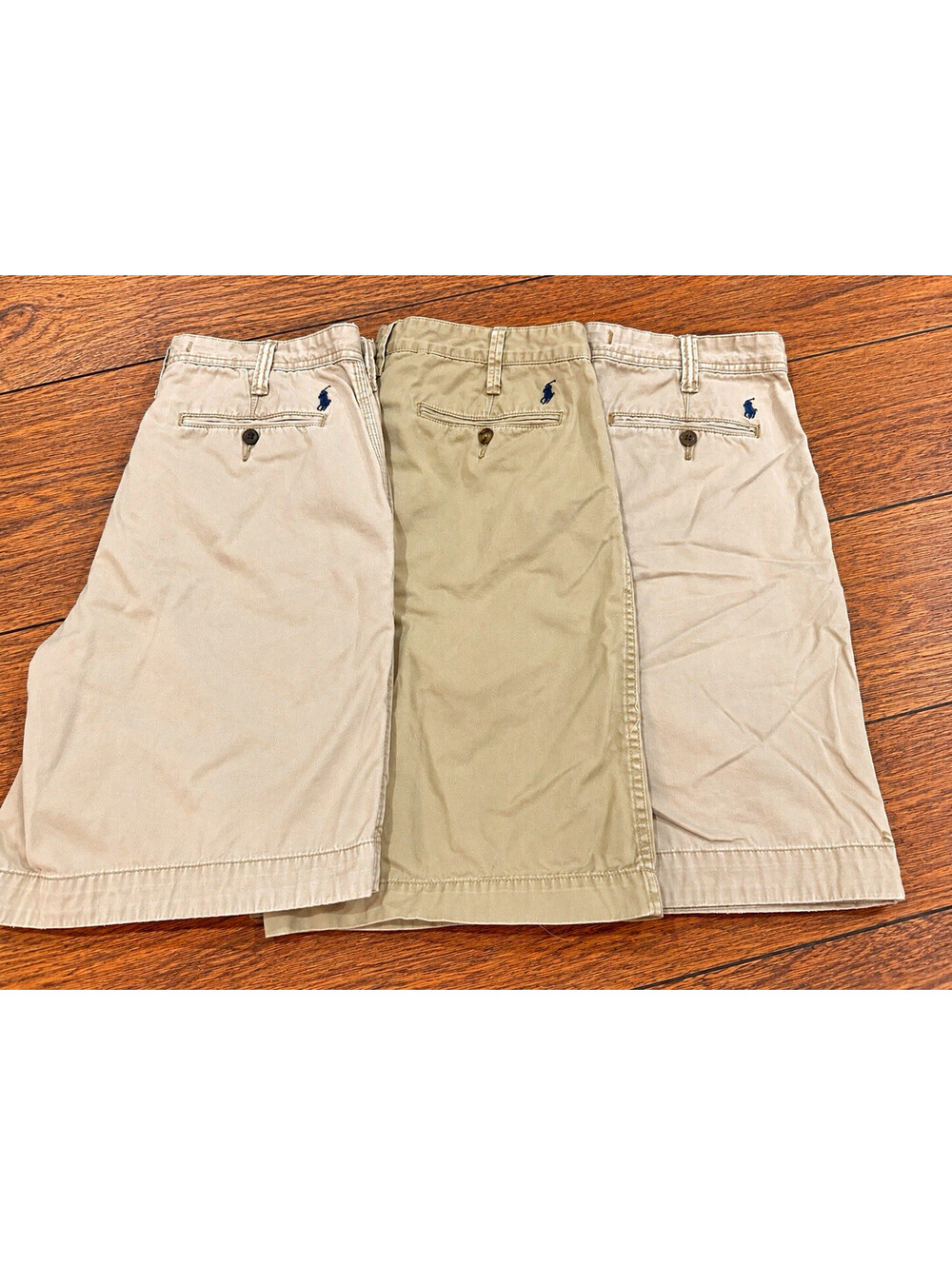 Men’s Polo Ralph Lauren Lot of 3 Relaxed Fit Khaki Shorts Size 33